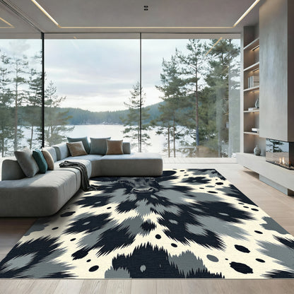 Monochromatic Cow Spots Abstract Rug