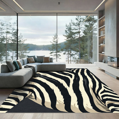 Black Ivory Zebra Stripe Rug