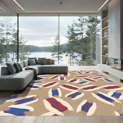 Red Blue Abstract Hot Dog Rug