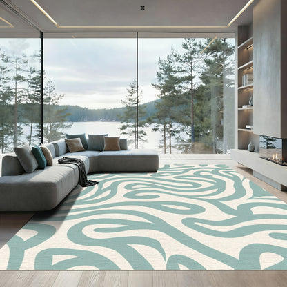 Coastal Blue Organic Swirl Rug