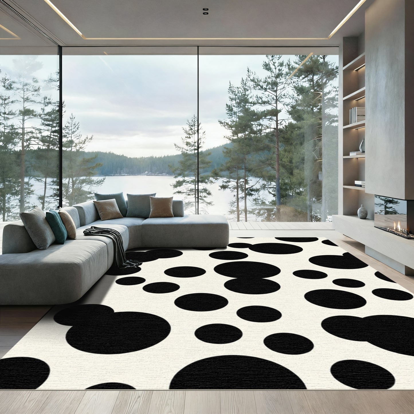 Spotted Ivory Circles Rug