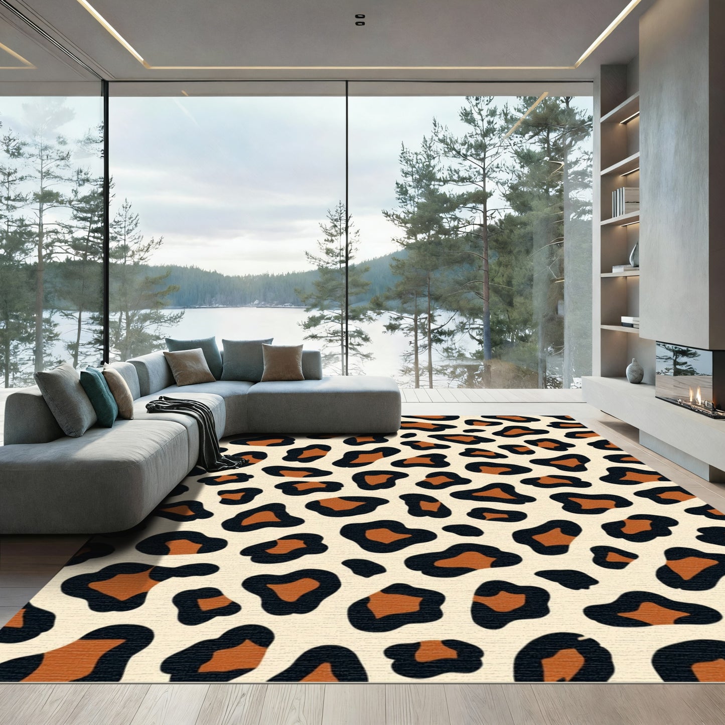 Classic Leopard Spot Accents Rug
