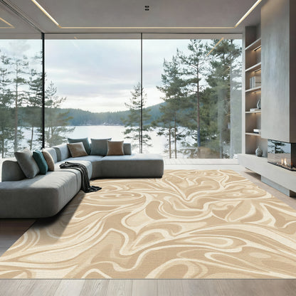 Earthy Swirl Abstraction Rug