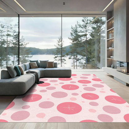 Pink Polka Dot Burst Rug