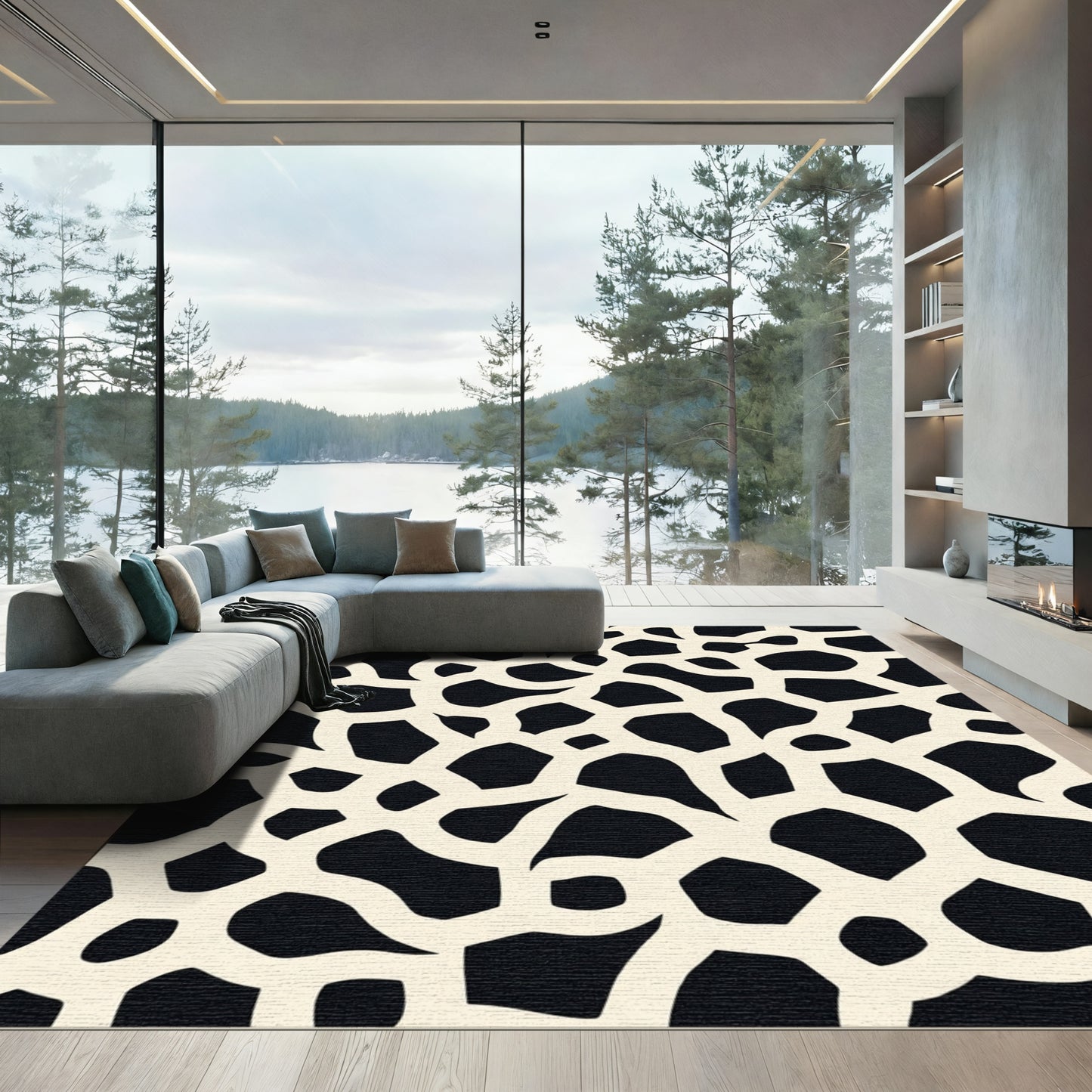 Cream Bone Organic Giraffe Rug
