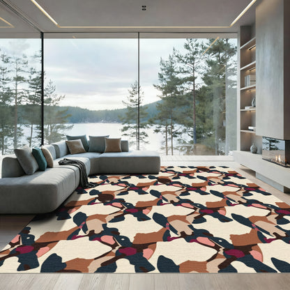 Abstract Earthy Organic Overlay Rug
