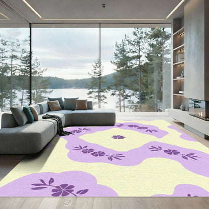 Sweet Lavender Floral Wave Rug