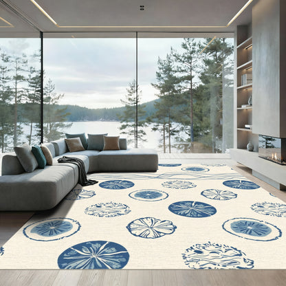 Nautical Blue Citrus Wave Rug