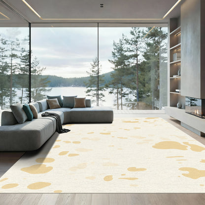 Neutral Spotted Abstract Paint Splatter Rug