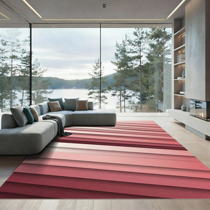 Striped Slate Pink Ombre Layers Rug