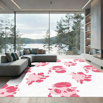Pink Floral Splash Abstract Rug
