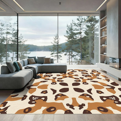 Brown And Cream Abstract Animalistic Forms Rug