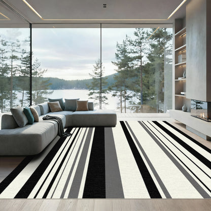 Monochrome Vertical Stripe Arrangement Rug