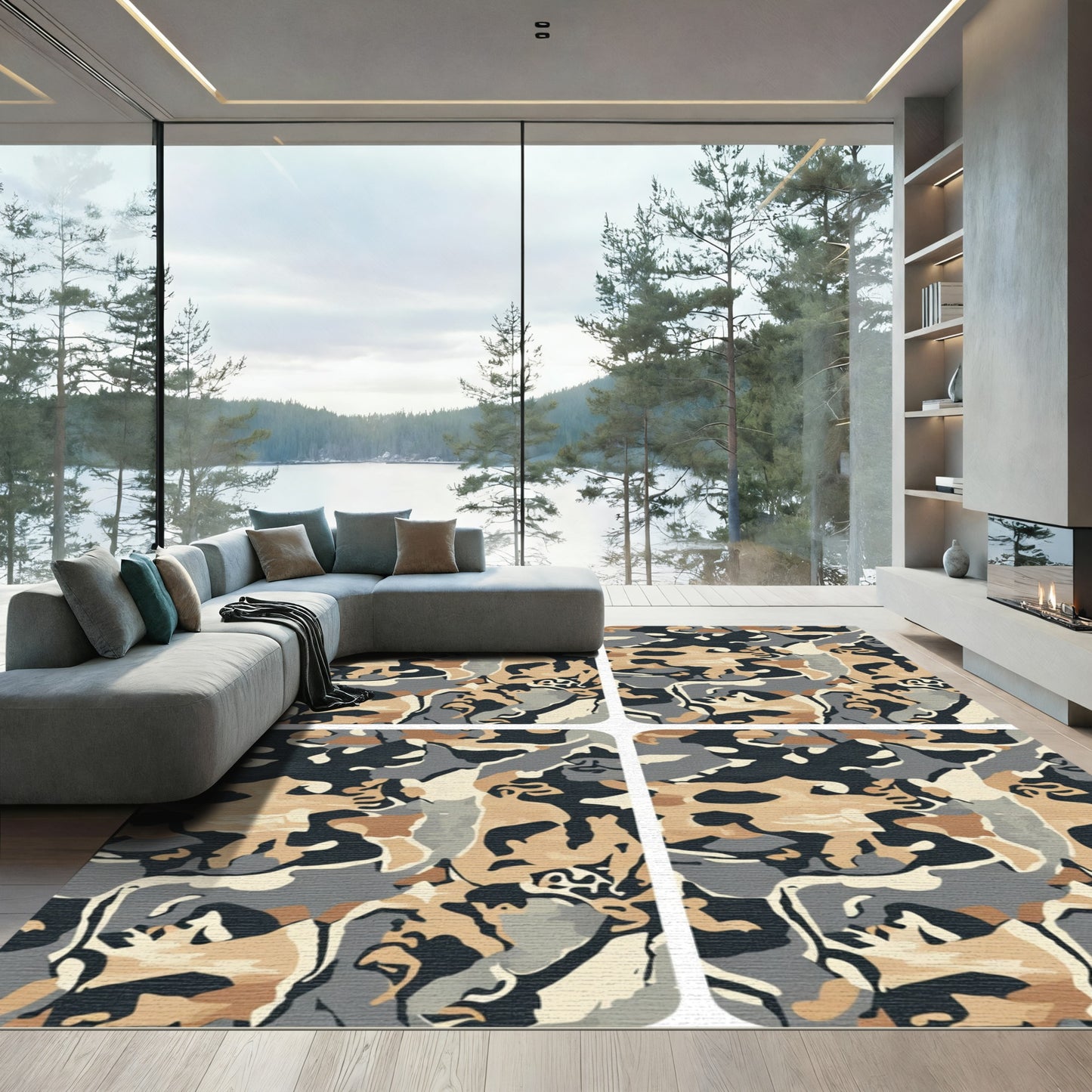 Earthy Tones Camouflage Blend Rug
