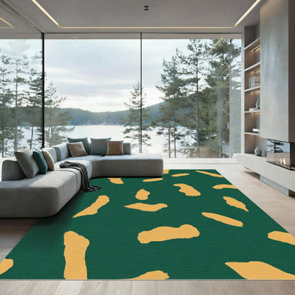 Deep Forest Yellow Brushstroke Scatter Rug