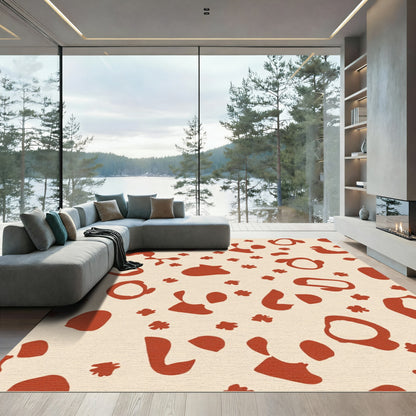 Terra Cotta Abstract Organic Shapes Rug