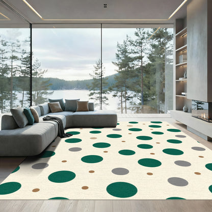Green Gray Dot Spot Arrangement Rug