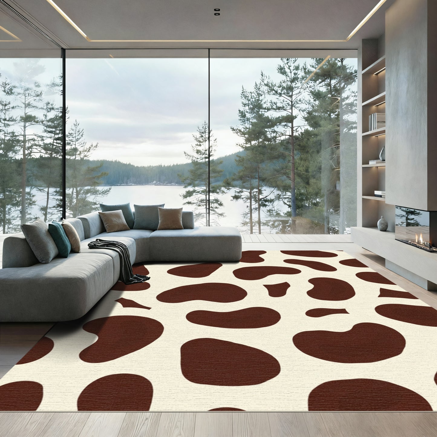 Brown Cream Holstein Spots Rug