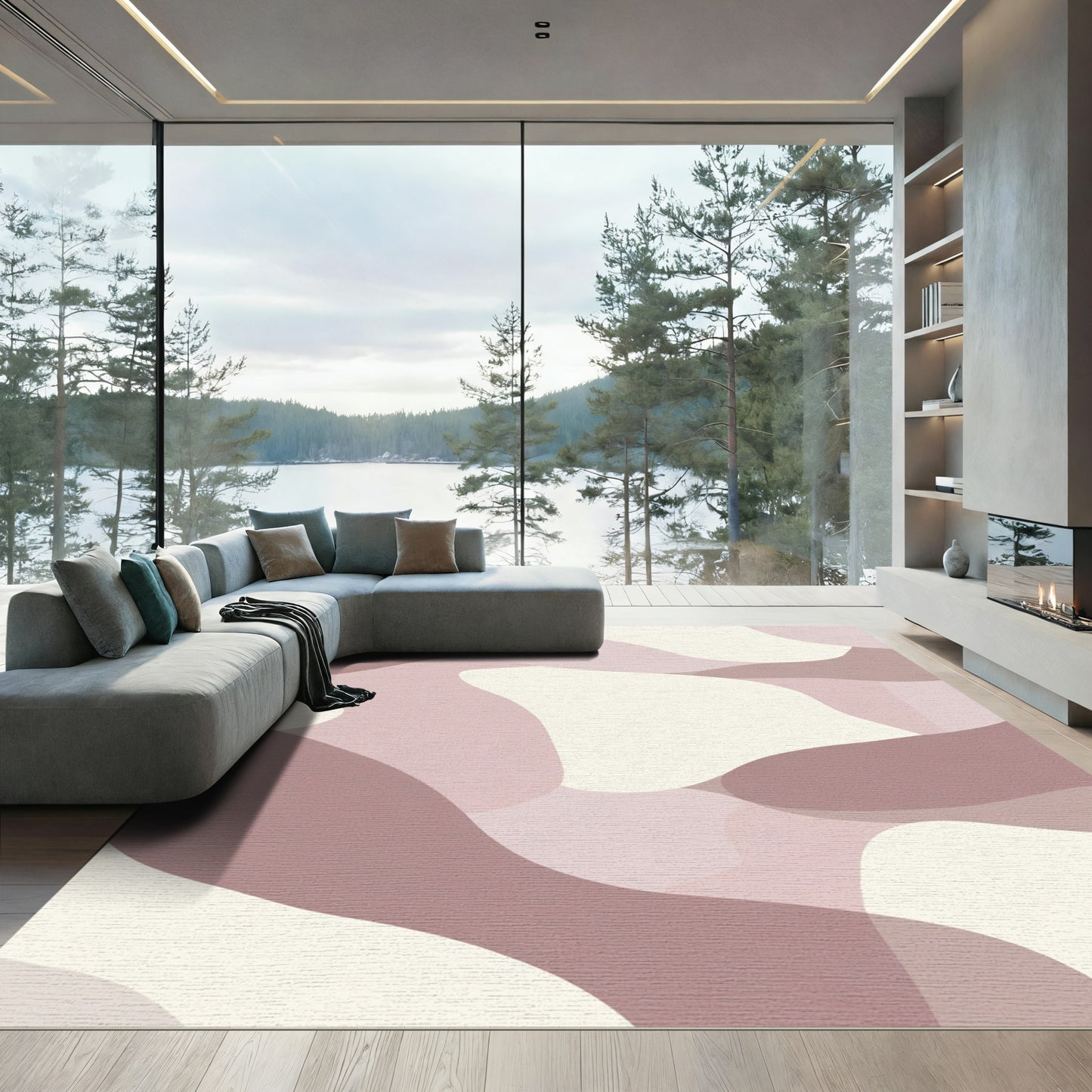 Soft Blush Organic Wave Rug