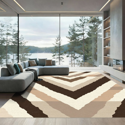 Earthy Clay Chevron Stripe Rug