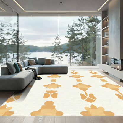 Golden Ochre Abstract Garden Rug
