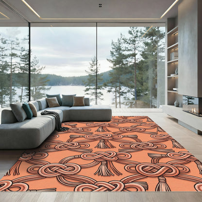 Coral Tassel Knot Harmony Rug