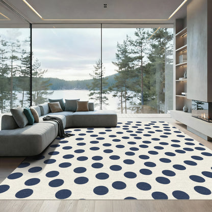 Midnight Blue Scattered Dots Rug