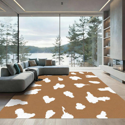 Brown White Irregular Spots Rug