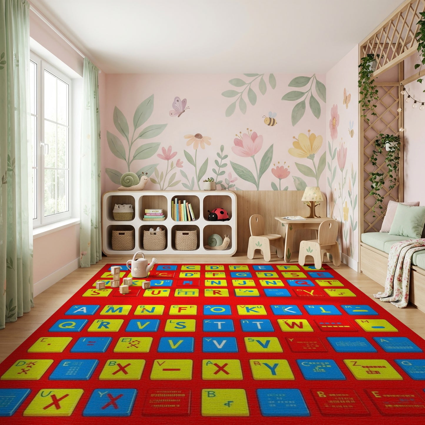 Playful Colorful Alphabet Blocks Rug