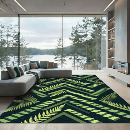 Green Fern Stairway Optical Illusion Rug