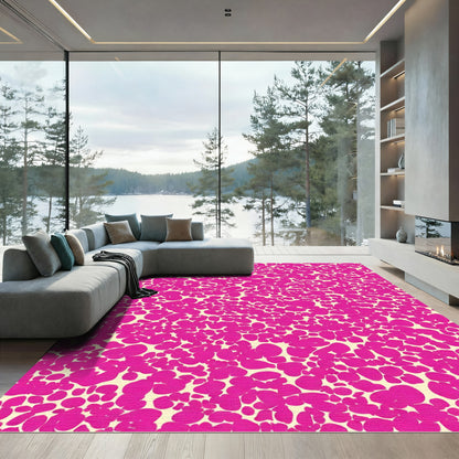 Vibrant Pink Organic Pebble Cluster Rug