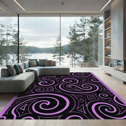 Amethyst Swirl Tribal Pattern Rug