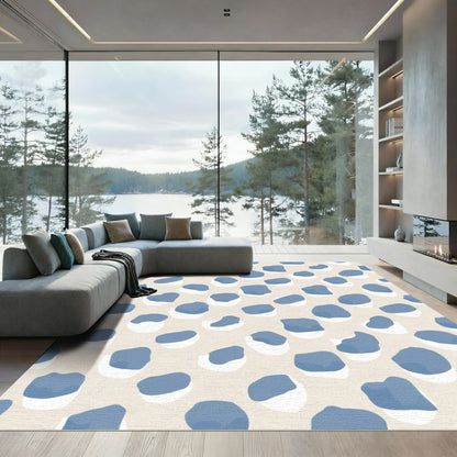 Blue Stone Organic Shape Rug