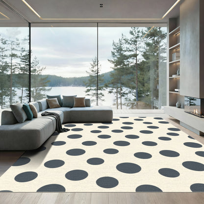 Classic Cream Dark Dotty Circles Rug