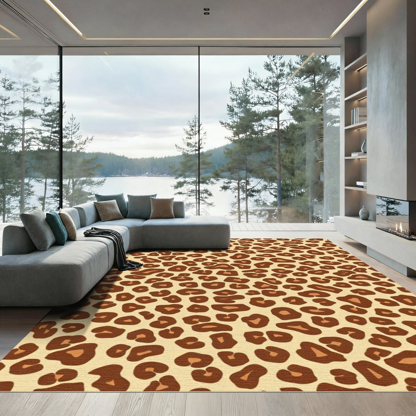 Sandy Brown Spots and Spots Rug