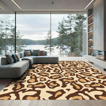 Bold Tan Leopard Spots Rug