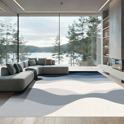 Modern Abstract Wave Landscape Rug