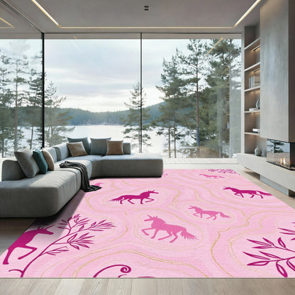 Pink Unicorn Agate Swirls Rug
