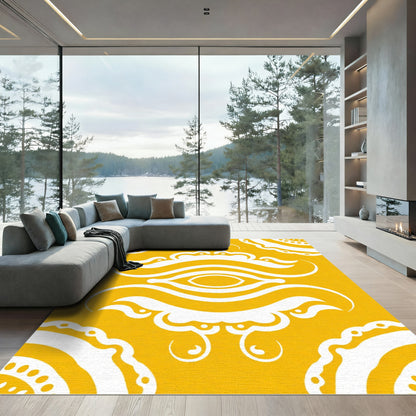 Golden Yellow Paisley Eye Rug