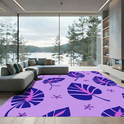 Lush Violet Banana Leaf Blooms Rug