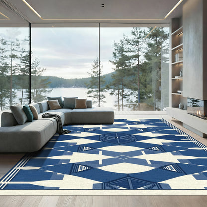 Indigo Geometric Arch Staircase Rug