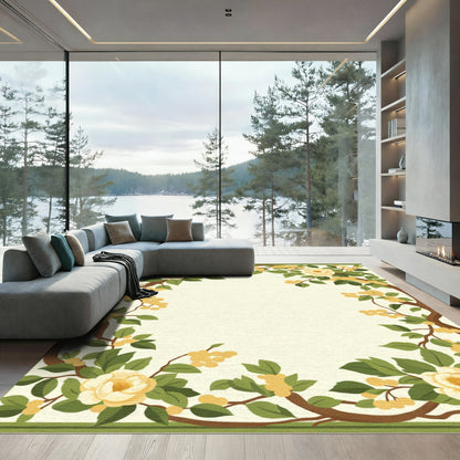 Botanical Tree With Yellow Blossoms Rug