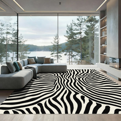Black and White Zebra Stripe Rug