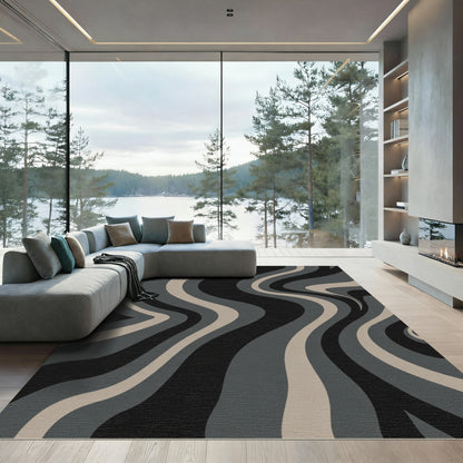 Monochromatic Swirl Wave Rug