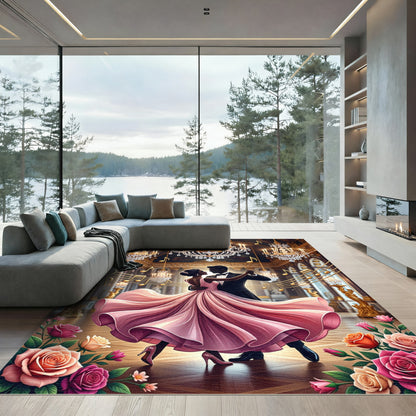 Romantic Rose Ballroom Waltz Tapestry Rug