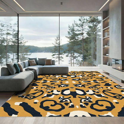Bold Ochre Animalistic Spot Rug