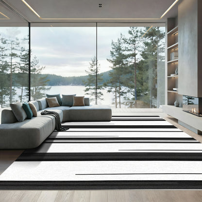Monochromatic Horizontal Stripe Variation Rug