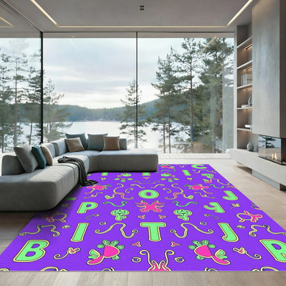 Bold Alphabet Amuse Purple Rug