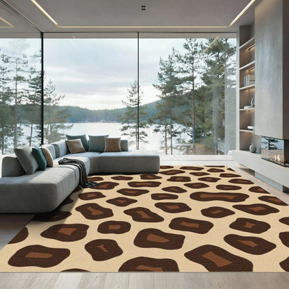 Brown Leopard Spots Texture Rug