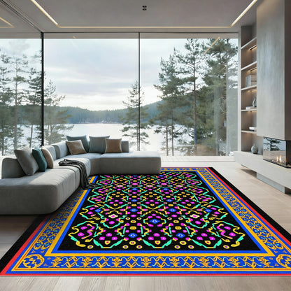 Vibrant Geometric Jewels Medallion Rug